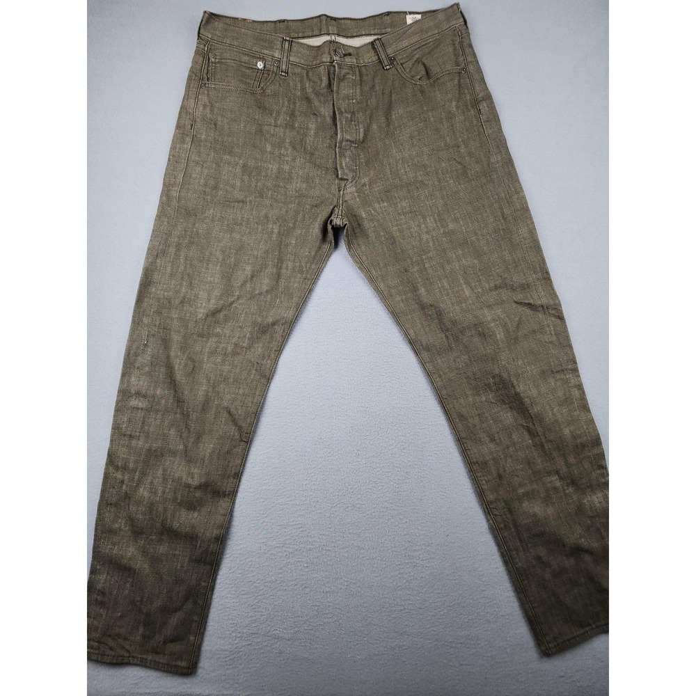 Levi's 501 Original Jeans Mens 38x34(32) Green Cone White Oak Denim Straight